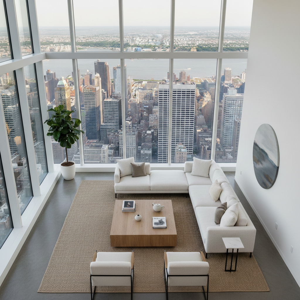 Luxury apartment cleaning services Hudson Yards 10001 overlooking Manhattan skyline