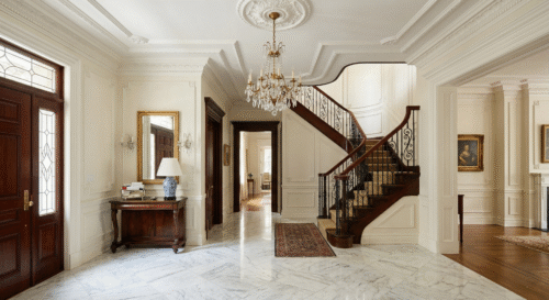White-glove maid service for luxury Upper East Side apartments featuring detailed cleaning of crown moldings and fine finishes.