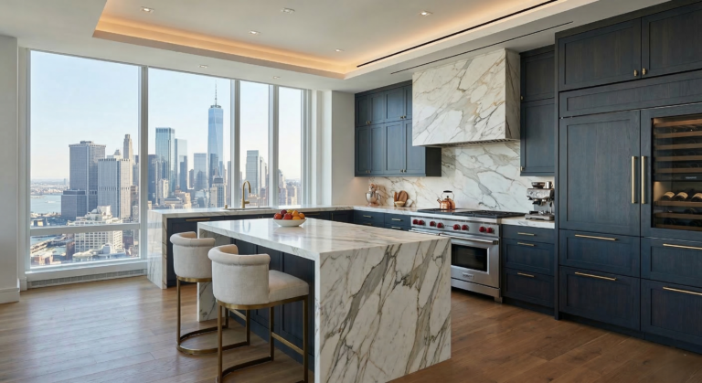 luxury FiDi apartment kitchen after deep cleaning and weekly services by elcleaning llc elite home cleaning nyc